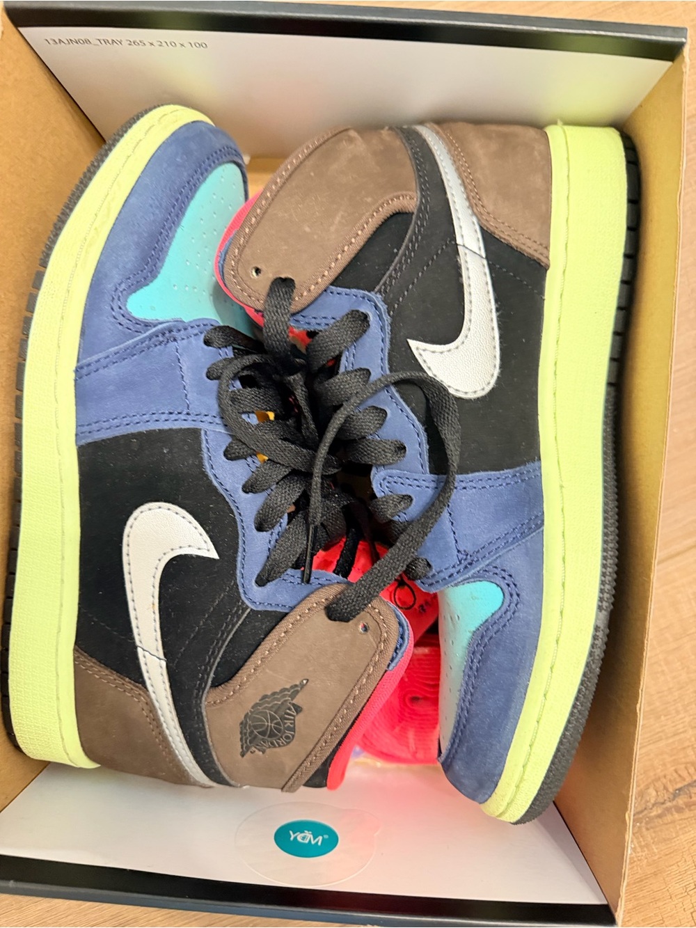 Nike Low-Top Sneakers in Blue, Black, Brown & Lime